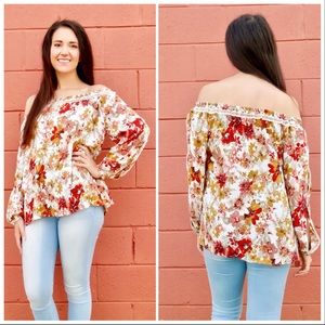 ❌❌ SOLD: Off-the-Shoulder Floral Blouse